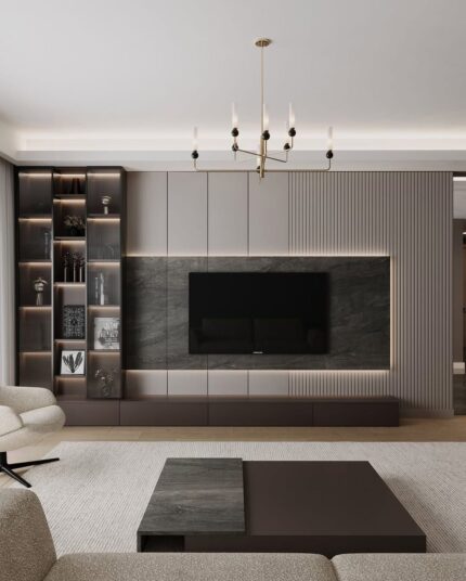 Modern Dark Gray Paneled TV